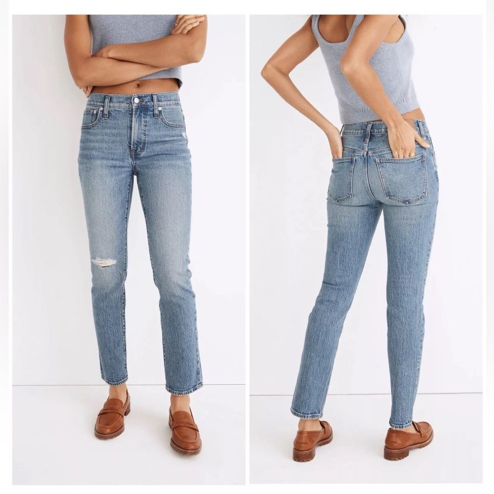Madewell 30 The Mid Rise Perfect Vintage Jean distressed denim Jeans